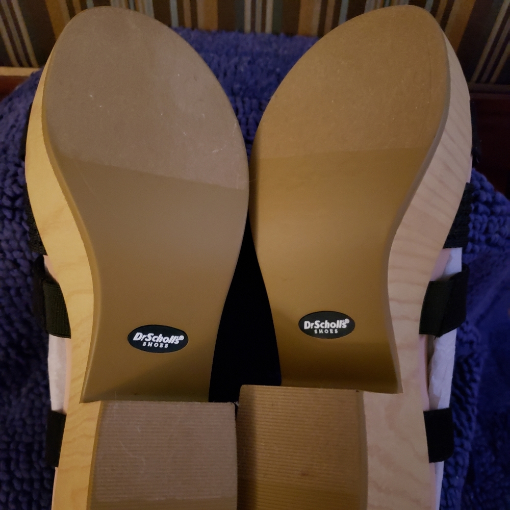 BNWT - NIB DR. SCHOLL'S BLOSSOM black / tan platform (9) - Picture 4 of 10